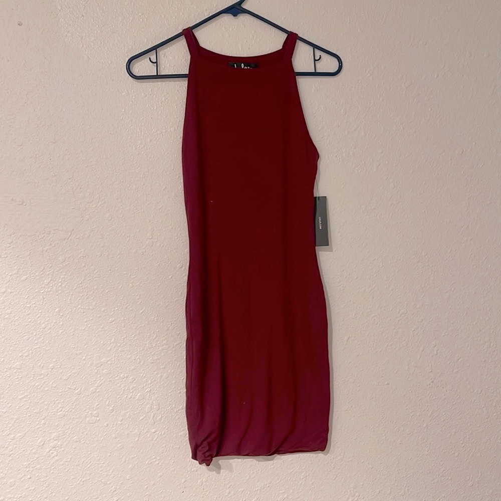Burgundy Mini Midi Dress